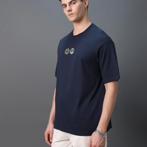 Bewakoof Men's Graphic Printed 100% Cotton T-Shirt - Oversized Fit, Round Neck, Half Sleeves