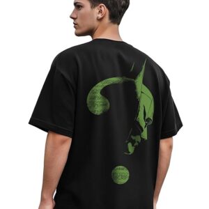 Bewakoof X DC Batman Men's Cotton Graphic Print Oversized Fit Half Sleeve Round Neck T-Shirt | Casual Wear | Street Wear | Oversized t Shirt for Men Cotton | Baggy